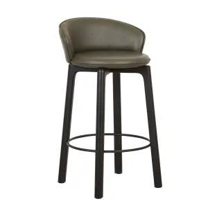 Sketch Glide Barstool - Kale Leather - Black Onyx by Sketch, a Bar Stools for sale on Style Sourcebook