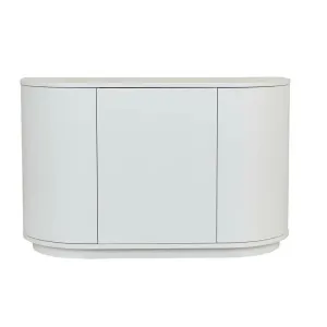 Oberon Crescent Storage Unit - White Grain Ash by GlobeWest, a Sideboards, Buffets & Trolleys for sale on Style Sourcebook