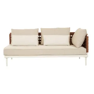 Cabana Weave 2 Seater Left Sofa - Brique - Ivory by GlobeWest, a Outdoor Sofas for sale on Style Sourcebook