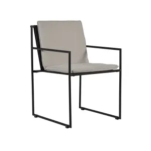 Pier Sleigh Dining Armchair - Black - Light Grey by GlobeWest, a Outdoor Chairs for sale on Style Sourcebook