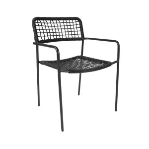 Pier Rope Dining Armchair - Black by GlobeWest, a Outdoor Chairs for sale on Style Sourcebook