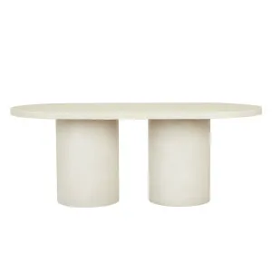 Petra Oval Dining Table - Ivory by GlobeWest, a Tables for sale on Style Sourcebook