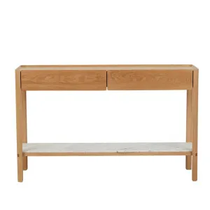 Sketch Nell Marble Console - Light Oak - White Marble by Sketch, a Console Table for sale on Style Sourcebook