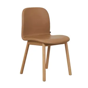 Tolv Com 2 Dining Chair - Pecan Leather - Light Oak by Tolv, a Chairs for sale on Style Sourcebook