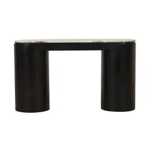 Pluto Marble Console - Matt Ocean Marble - Black Oak by GlobeWest, a Console Table for sale on Style Sourcebook