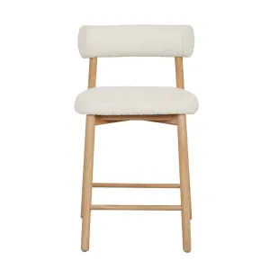 Olsen Barstool - Frost Boucle - Light Oak by GlobeWest, a Bar Stools for sale on Style Sourcebook