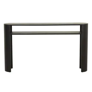 Classique Oval Small Shelf Console - Matt Dark Oak by GlobeWest, a Console Table for sale on Style Sourcebook