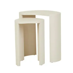 Oberon Curve Set of 2 Side Table - Shell by GlobeWest, a Side Table for sale on Style Sourcebook