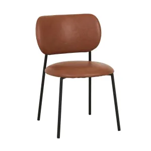 Miller Dining Chair - Tan - Black Metal by GlobeWest, a Chairs for sale on Style Sourcebook