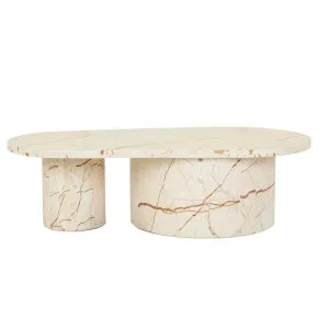 Atlas Pillar Coffee Table - Matt Brown Vein Marble by GlobeWest, a Coffee Table for sale on Style Sourcebook