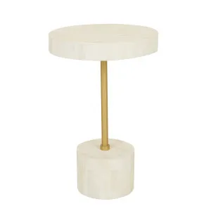 Zafina Pedestal Side Table - Natural by GlobeWest, a Side Table for sale on Style Sourcebook