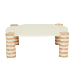 Zafina Ribbon Coffee Table - Natural - Nude Stripe by GlobeWest, a Coffee Table for sale on Style Sourcebook