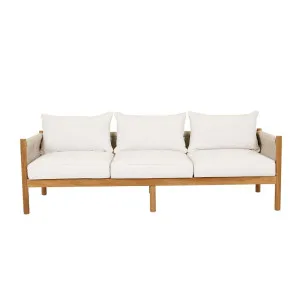 Cannes Rope 3 Seater Sofa - Sand - Natural Teak by GlobeWest, a Outdoor Sofas for sale on Style Sourcebook