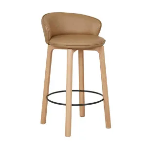 Sketch Glide Barstool - Pecan Leather - Light Oak by Sketch, a Bar Stools for sale on Style Sourcebook