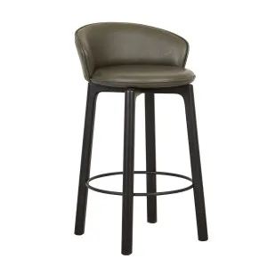 Sketch Glide Barstool - Kale Leather - Black Onyx by Sketch, a Bar Stools for sale on Style Sourcebook