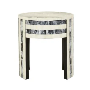 Zafina Bedside - Black Resin - Natural by GlobeWest, a Bedside Tables for sale on Style Sourcebook