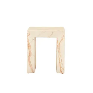 Elle Monument Side Table - Matt Brown Vein Marble by GlobeWest, a Bedside Tables for sale on Style Sourcebook