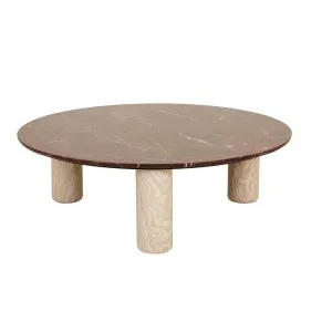 Atlas Orbit Coffee Table - Rouge Marble - Natural Travertine by GlobeWest, a Coffee Table for sale on Style Sourcebook