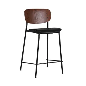 Lathan Barstool - Walnut Ash - Black Metal by GlobeWest, a Bar Stools for sale on Style Sourcebook