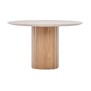 Sketch Tathra Dining Table - Natural Travertine - Light Oak by Sketch, a Dining Tables for sale on Style Sourcebook