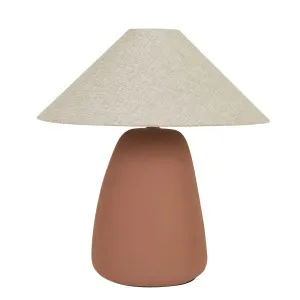 Lorne Pebble Table Lamp - Terracotta - Oat by GlobeWest, a Table & Bedside Lamps for sale on Style Sourcebook