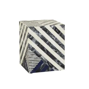 Zafina Abstract Side Table - Cobalt Bone by GlobeWest, a Side Table for sale on Style Sourcebook