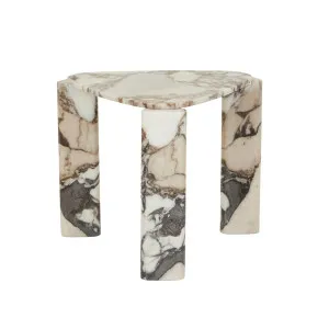 Amara Delta Marble Side Table - Natural Ocean Marble by GlobeWest, a Side Table for sale on Style Sourcebook