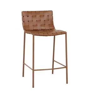 Everly Barstool - Tan Recycled Leather - Matt Tan by GlobeWest, a Bar Stools for sale on Style Sourcebook