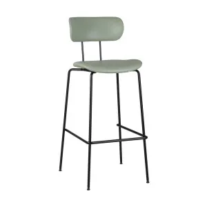 Howard Barstool - Matcha PU - Black Metal by GlobeWest, a Bar Stools for sale on Style Sourcebook