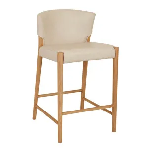 Sketch Ronda Barstool - Limestone Leather - Light Oak by Sketch, a Bar Stools for sale on Style Sourcebook