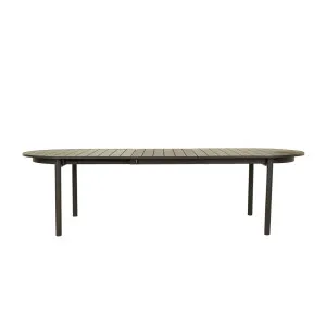 Pier Curve Slatted Extension Dining Table - Black by GlobeWest, a Tables for sale on Style Sourcebook