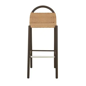 Jules Woven Outdoor Barstool - Safari Weave - Espresso by GlobeWest, a Outdoor Chairs for sale on Style Sourcebook