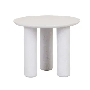 Artie Outdoor Pillar Side Table - White Speckle by GlobeWest, a Tables for sale on Style Sourcebook