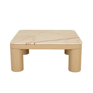 Frankie Marble Coffee Table - Matt Brown Vein Marble - Gloss Camel by GlobeWest, a Coffee Table for sale on Style Sourcebook