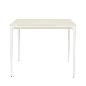 Portsea Classic Square Dining Table - White Stone - White by GlobeWest, a Tables for sale on Style Sourcebook