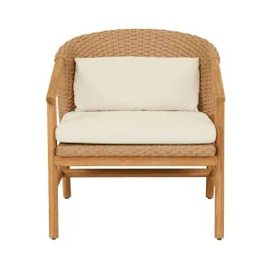 Mauritius Wrap Occasional Chair - Safari Weave - Honey Teak by GlobeWest, a Outdoor Chairs for sale on Style Sourcebook