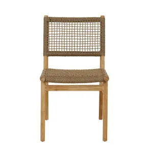 Mira Dining Chair - Coral Braid - Natural Teak by GlobeWest, a Outdoor Chairs for sale on Style Sourcebook