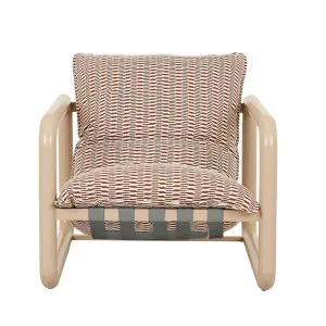 Frankie Outdoor Tube Occasional Chair - Dessert Rhythm - Clay by GlobeWest, a Outdoor Chairs for sale on Style Sourcebook