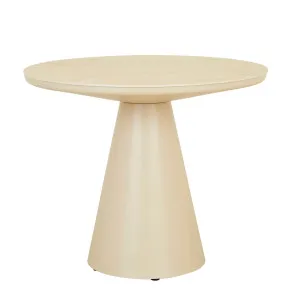 Valencia Round Dining Table - Faux Travertine - Beige by GlobeWest, a Tables for sale on Style Sourcebook