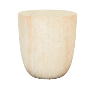 Lucia Sphere Side Table - Faux Natural Travertine by GlobeWest, a Tables for sale on Style Sourcebook