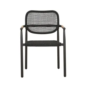 Valencia Weave Dining Armchair - Carbon Grey by GlobeWest, a Outdoor Chairs for sale on Style Sourcebook