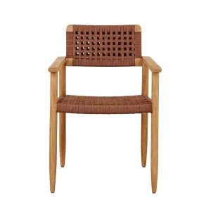 Tide Drift Dining Armchair - Brique Rope - Honey Teak by GlobeWest, a Outdoor Chairs for sale on Style Sourcebook