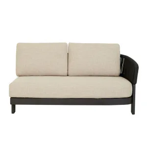 Valencia Rope 2 Seater Left Arm Sofa - Natural - Carbon Grey by GlobeWest, a Outdoor Sofas for sale on Style Sourcebook