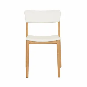 Sketch Poise Upholstered Back Dining Chair - Leche Leather - Light Oak by Sketch, a Chairs for sale on Style Sourcebook