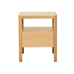 Sketch Theo Marble Bedside - Natural Travertine - Light Oak by Sketch, a Bedside Tables for sale on Style Sourcebook