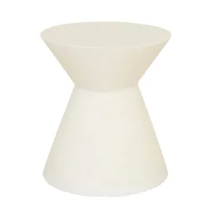 Granada Hourglass Side Table - White Fleck by GlobeWest, a Tables for sale on Style Sourcebook