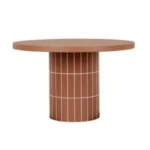 Seville Tile Round Dining Table - Burnt Sienna Tile by GlobeWest, a Tables for sale on Style Sourcebook