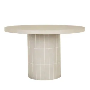 Seville Tile Round Dining Table - Pearl White by GlobeWest, a Tables for sale on Style Sourcebook