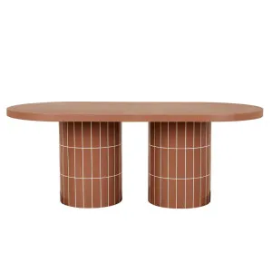 Seville Tile Oval Dining Table - Burnt Sienna Tile by GlobeWest, a Tables for sale on Style Sourcebook