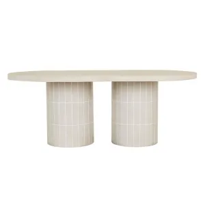 Seville Tile Oval Dining Table - Pearl White by GlobeWest, a Tables for sale on Style Sourcebook